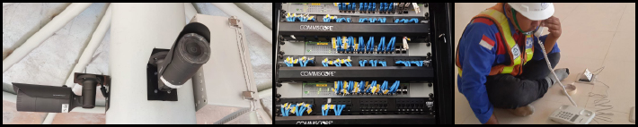 Fiber optic data network and pabx system